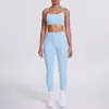 Conjunto de Yoga Ajustado Como una Nube Sexy Espalda Conjunto de Sujetador Deportivo Cintura Alta Levantamiento de Glúteos con Bolsillos Ropa para Correr Fitness para Mujeres