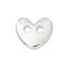 Botón de plata pura S925 en forma de corazón nariz de cerdo DIY pulsera trenzada hecha a mano con cuentas cierre cierre de extremo de collar accesorios