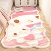Alfombra Rosa para Mesita de Noche Manta para Mesita de Noche de Dormitorio Habitación de Niñas Niños Almohadillas Gruesas para Pies Imitación Cachemira Antideslizante para Suelo de Mesita de Noche