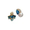 Pendientes de Flor de Diamante con Gota de Aceite S925 Pendientes Retro Elegantes Versátiles para Mujer Moda Pendientes de Commuter Sentido del Diseño Nicho