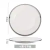 Plato de Cena Occidental de Cerámica con Borde Plateado, Plato Redondo, Plato para el Hogar, Plato para Filete, Plato para Pasta, Plato Bajo, Plato Plano, Vajilla de Lujo Accesible de Gama Alta