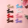 32*50mm acrílico personalizado com furo para pendurar tinta LOVE chaveiro de contas feito à mão DIY pingente joia