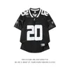 Camiseta Esportiva Masculina Solta de Manga Curta Estilo Retrô Americano com Estampa Digital, Malha Respirável Decote V Marca Tendência Jersey para o Verão