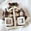Abrigo de lana para niños, lana de alpaca engrosada, abrigo de cuadros estilo princesa, abrigo de nieve para Año Nuevo