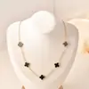 Collar Explosivo de Trébol de Cuatro Hojas Transfronterizo de Doble Cara de Alta Gama Accesorios de Collar de Hierba de la Suerte Collar de Moda Externa