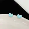 Brincos de Coração Azul Doces e Frescos, Simples e Compactos, Design de Nicho Versátil para o Dia a Dia, Brincos Fofos Atacado