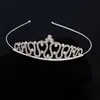 Moda Coreana Accesorios para el Cabello de Princesa Corona Simple Aro para el Cabello de Cumpleaños Tocado Aleación Pedrería Corona Pequeña para Niños