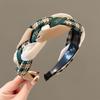 Atacado de tiara de outono e inverno para mulheres, tiara simples de tecido para amarrar o cabelo, touca feminina de pelúcia alta para o rosto, bege, Coreia do Sul