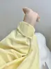 Camisa de Manga Larga Color Amarillo Dopamina 2026 para Mujer, Camisa Holgada para Capas de Verano, Ropa Exterior, Protección Solar, Azul
