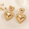 Moda Transfronteriza Europea y Americana Exagerados Pendientes y Collar de Metal con Doble Capa de Corazón Set de Joyería de Lujo Ligero Set de Dos Piezas