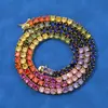 Cadena de Tenis de Circonita Colorida Transfronteriza Europea y Americana 5mm Joyería Hip-Hop Accesorios Versátiles de Moda Pulsera para Hombre Personalización