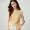 67 Cashmere 32 Silk Round Neck Hollow Beaded Knit Vest Women's Sleeveless Slimming Top Sweater