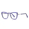 Gafas de moda anti luz azul 3148 doradas TR huecas espejo plano moda marco decorativo esencial para mujeres de cara grande europeas y americanas