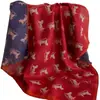 Pañuelo Cuadrado Pequeño de Lino Rojo Carruaje 70 Para Mujer Estilo Coreano Versátil Primavera y Otoño Delgado Profesional Pañuelo de Azafata