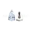 Pendientes de Aleación de Titanio F136 Incrustados con Circonita 5A Pendientes de Gota de Agua Clavos para Cartílago del Oído Joyería con Rosca Interna de Titanio Grado de Implante Cabeza de Joyería G23