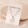 Exportación Transfronteriza Más Vendido Acero Inoxidable 26 Letras Inglesas Personalizado No Descolorante Natural Pendientes Colgante Joyería