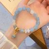 Dulce estilo de hada Mori ins pulsera de cristal azul refrescante colección pulsera de orquídea de lujo ligero diseño hecho a mano