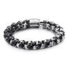 Pulsera de calavera de acero de titanio retro de moda para hombre, tendencia personalidad, pulsera de fantasma de acero inoxidable, joyería al por mayor