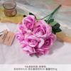 Ramo Búlgaro Falso de 9 Cabezas Simulado Flor de Seda Flor Artificial de Plástico Decoración de Sala de Estar de Alta Gama Flor de Boda Producto Terminado