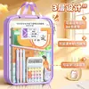 Bolsa de lição de casa com classificação de assunto em forma de L para atacado, grande capacidade, rede, armazenamento de provas, livros didáticos, documentos A4, bolsa para tutoria
