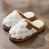 Pantuflas de algodón para mujer para otoño e invierno, de suela gruesa, antideslizantes, cálidas y afelpadas, adecuadas para uso en interiores, y también disponibles en estilo de pareja para hombre