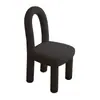 Taburete de Lana de Cordero Color Crema Estilo Sencillo Personalizado por el Fabricante para Dormitorio del Hogar Silla de Maquillaje con Respaldo Estilo de Silla Moderna Silla de Comedor