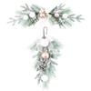 Decoraciones navideñas traje transfronterizo rosa PE aguja de pino galvanizado bola plástico piña ratán Anillo guirnalda navideña Ratán