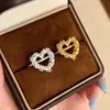 Moda Nicho Luxo Leve Alto Padrão Irregular Coração de Prata Quebrado Anel Aberto Diário Doce Design Joias