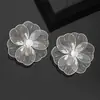Brinco de Clipe de Flor de Metal Vazada Super Fada Transfronteiriço para Mulheres Preto Exagerado Moda Brincos de Zircônia para Férias e Lazer