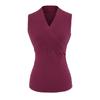 Pura Lujuria Chica Caliente Sexy Chaleco de Punto con Cuello Cruzado para Mujer Verano Ajustado Cintura Adelgazante Top sin Mangas al Por Mayor