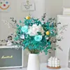 Ramo de Flores Secas Hojas de Eucalipto Rosa Eterna Flor Real Hortensia Hierba de Cristal Decoración del Hogar Adorno para Dormitorio Gypsophila