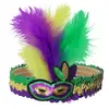Accesorios de Carnaval Mardi Gras Brasileño Artículos Pequeños Diadema de Plumas y Lentejuelas Tocado Aro para la Cabeza Amazon Transfronterizo