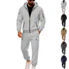 Conjunto de moletom com capuz casual solto estilo americano para trabalho ao ar livre esportes moda para o dia a dia masculino com forro de fleece transfronteiriço