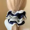 Elástico de Cabelo Dupla Camada com Renda de Bolinhas Ins Headband Ponytail de Menina Coreana Corda de Cabelo para Bola Elegante Acessório de Cabeça