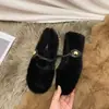 Sapatos Mary Jane peludos e macios para mulheres, estilo de noite de corte baixo, mocassins de maternidade, sapatos de algodão macios para outono e inverno, sapatos de algodão para exterior estilo francês