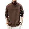 Moletom Masculino de Gola Alta Chenille Estilo Americano High-End Graindeer, Estilo Outono, Tamanho Grande Camisa Básica de Veludo Cotelê Manga Longa