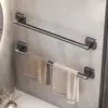 Suporte de Toalha para Banheiro, Suporte de Toalha sem Furo, Suporte de Toalha para Banheiro, Barra de Toalha de Alumínio Espacial, Haste para Pendurar, Suporte de Armazenamento Estendido