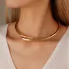 Joyería de Venta Caliente Transfronteriza Europea y Americana, Elegante y de Alta Gama, Gargantilla Geométrica Simple con Diseño Abierto Suave, Estilo Minimalista para Mujeres