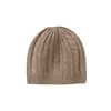 Cachemira Otoño/Invierno 2026 Nuevo Estilo Para Mujer de Gama Alta Color Sólido Tejido Turbante Cálido de Moda Patrón Trenzado Hueco Sombrero Casual