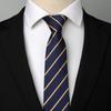 Corbata de Cremallera para Hombre sin Nudo Ropa Formal de Negocios Trabajo Boda Rayada Negra Perezosa Fácil de Jalar Lista para Entrega Venta al Mayoreo