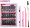 Set de Pestañas Postizas Transfronterizo, Pestañas Segmentadas para Comercio Exterior, Estilo Natural y Grueso, Pestañas de Autoinjerto, Al por Mayor en Stock