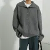 Cardigan suéter de gola alta estilo coreano, sensação de luxo, retrô, feminino, outono, novo, casual, solto, casaco suéter, moda