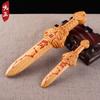 Talla en Madera de Durazno Cinnabar Tianshi Siete Estrellas Durazno Cabeza de Bestia de Madera Mujian Oro Madera Agua Fuego Tierra Siete Estrellas Espada Lianzhu