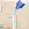 Cepillo para Inodoro con Ventosa para Agregar Líquido Modelo Doméstico Sin Rincones Muertos Montado en la Pared Limpieza Especial Desincrustante Cepillo para Inodoro Baño Duradero