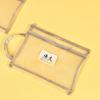 A4 Morandi Bolsa de classificação de assuntos portátil Bolsa de dever de casa de dupla camada para alunos Bolsa suplementar Bolsa de armazenamento de papel de teste de malha transparente