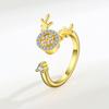 Anillo de circón abierto giratorio, superventas en Amazon, anillo de descompresión ansiolítico para mujer, anillo ajustable Yilu You.