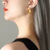 Dulce personalidad infantil combinan con todo estilo coreano pendientes de corazón de melocotón acero de titanio chapado en oro de 18 quilates no se decoloran pendientes de nicho