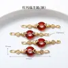 Alta Retención de Color Chapado en Cobre 24K Oro Real Accesorios de Ágata Roja Piezas para Joyería DIY Calabaza de Loto Productos Semi-Terminados Venta Directa de Fábrica