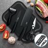 Atacado de fábrica piquenique ao ar livre faca de aço preto portátil aço inoxidável faca para cortar carne conjunto de facas de cozinha para tábua de corte
