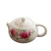 Dehua Mat Fat Jade Porcelana Branca Xishi Pot Kung Fu Jogo de Chá Bule Doméstico Peônia Flor Único Pote